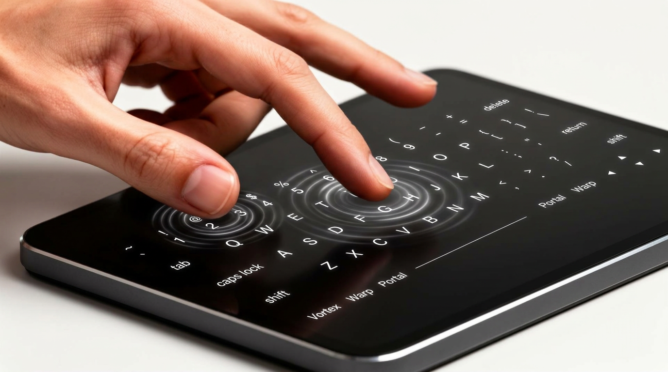 Close-up of hand interacting with gestures on the surface